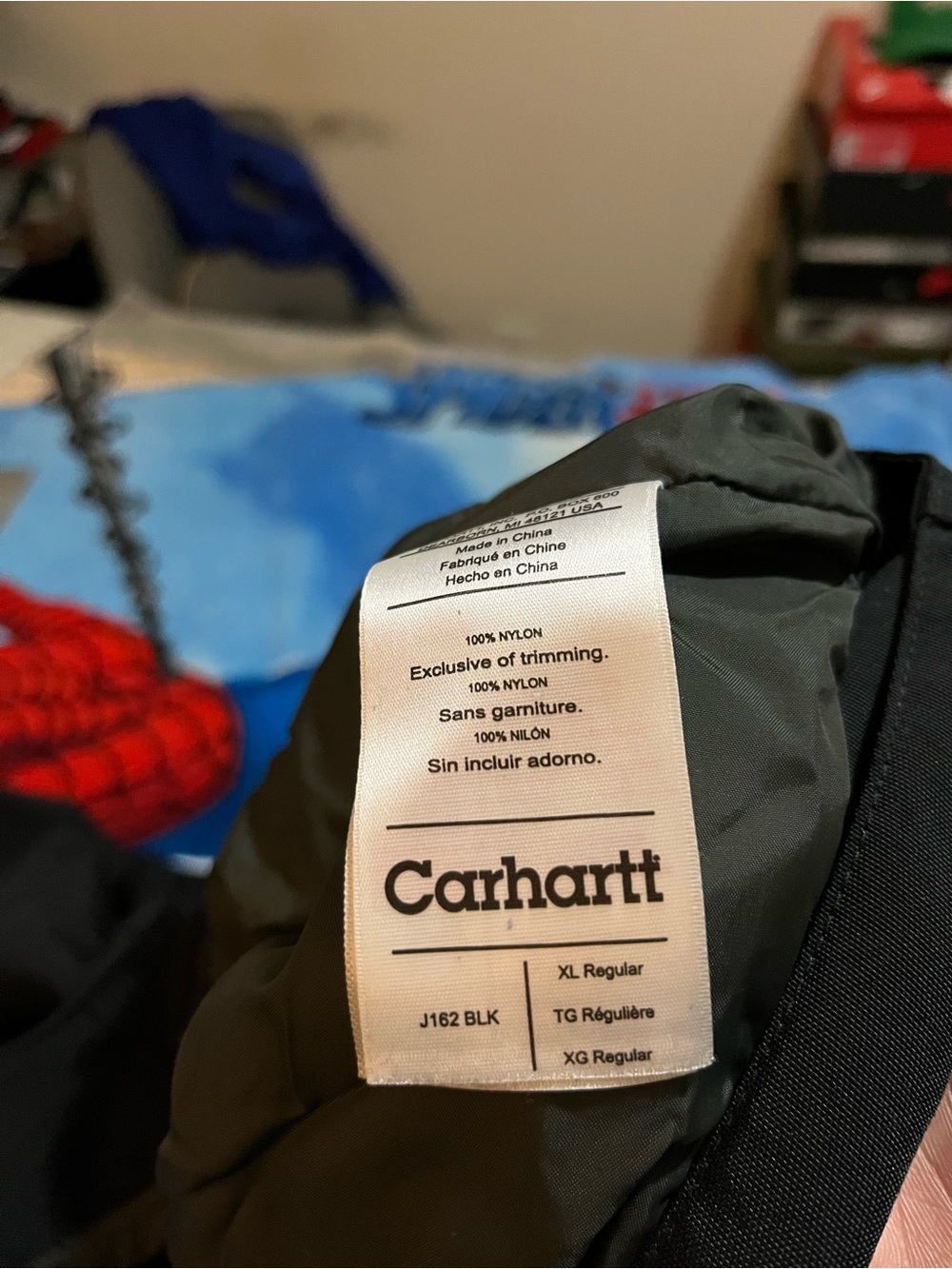 Carhartt Men's Black j162 nylon Hooded Jacket - Picture 5 of 7